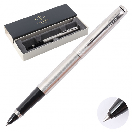 Ручка-роллер PARKER Jotter SS корпус металлический CT M 2089226 черная