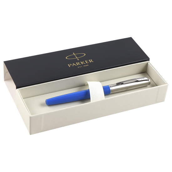 Ручка роллер, подарочная, M (medium) 0,7 мм, цвет корпуса синий Originals Blue Chrom Jotter Parker 2096910