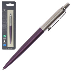 Ручка шариковая, пишущий узел M (medium) 1 мм, корпус круглый, цвет чернил синий Victoria Violet Chrome CT Jotter Parker 1953244