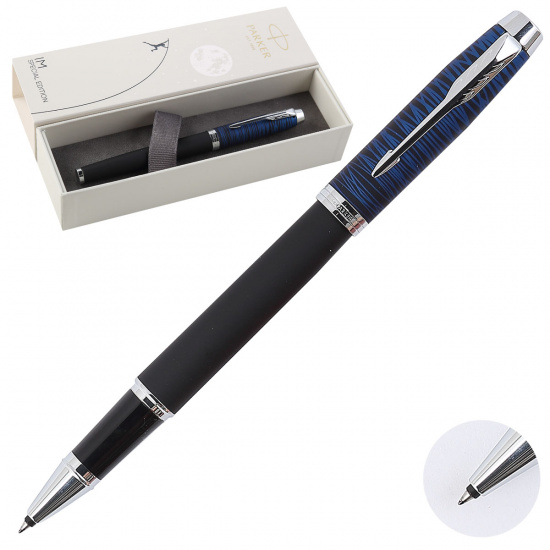 Ручка роллер, подарочная, F (fine) 0,5 мм, цвет корпуса черный IM SE Blue Original F GB Parker 2073477