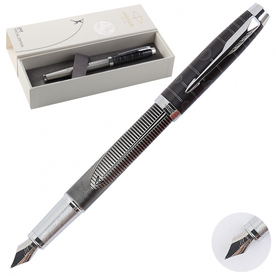 Ручка подарочная, F (fine) 0,7 мм, цвет корпуса металлический IM SE Metallic Pursuit FP F Parker 2074142
