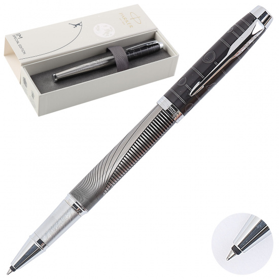 Ручка роллер, подарочная, F (fine) 0,5 мм, цвет корпуса металлический IM SE Metallic Pursuit F GB Parker 2074145