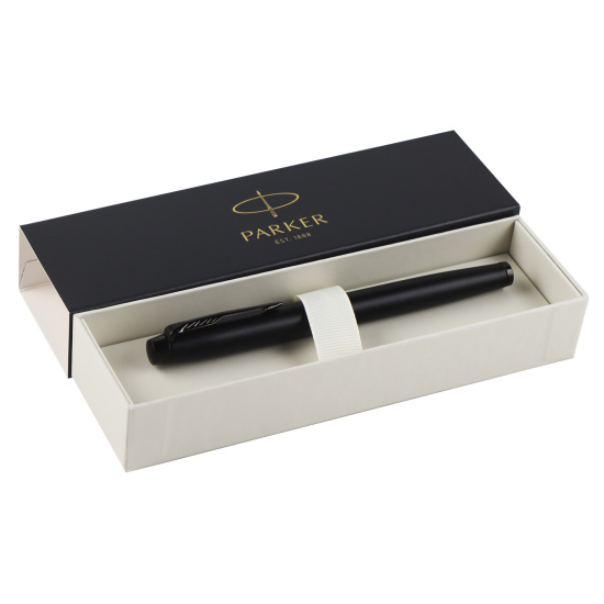 Ручка подарочная, F (fine) 0,8 мм, цвет корпуса черный, цвет чернил синий Achromatic Black IM Parker 2127741
