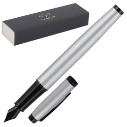 Ручка подарочная, F (fine) 0,8 мм, цвет корпуса серый, цвет чернил синий IM Achromatic MGREY BT FP F GB Parker 2127619