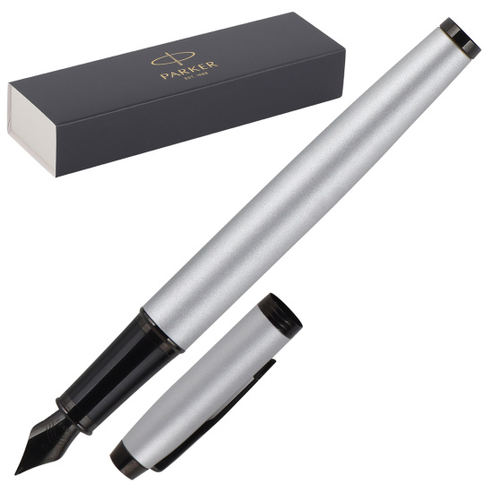 Ручка подарочная, F (fine) 0,8 мм, цвет корпуса серый, цвет чернил синий Achromatic MGREY BT FP F GB IM Parker 2127619