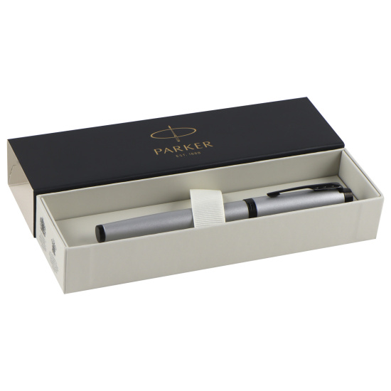 Ручка роллер, подарочная, F (fine) 0,8 мм, цвет корпуса серый Achromatic MGREY BT RB F.BLK GB IM Parker 2127751