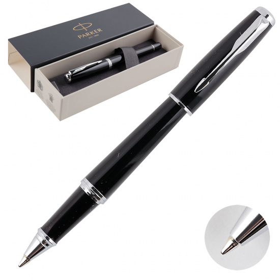 Ручка роллер, подарочная, F (fine) 0,8 мм, цвет корпуса черный Fashion Black CT RB F Urban Parker 1931587