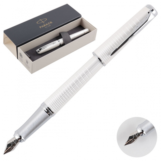 Ручка подарочная, F (fine) 0,8мм, цвет корпуса серебро Metal Chiselled Urban Parker 1931609