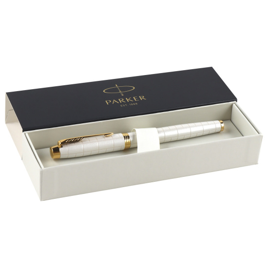 Ручка роллер, подарочная, F (fine) 0,5 мм, цвет корпуса жемчужный Pearl GT Rollerball Fine IM Premium Parker 2143646