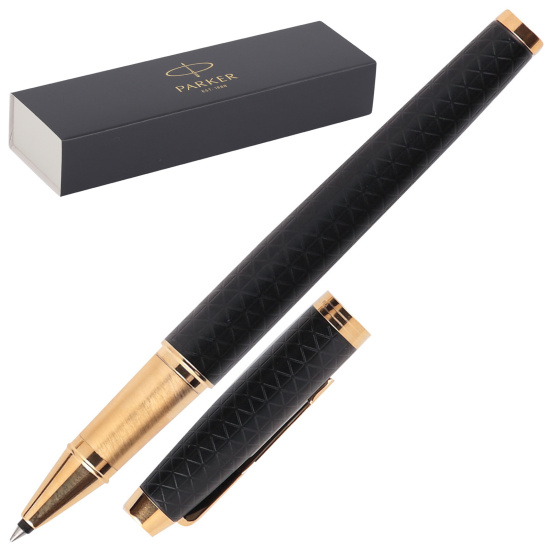 Ручка роллер, подарочная, F (fine) 0,8 мм, цвет корпуса черный Т323 Dark Black GT IM Premium Parker 1931660