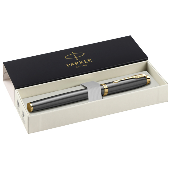 Ручка, роллер, подарочная, F (fine) 0,5 мм, цвет корпуса серый, GT, IM Grey, Parker, 2213778/P552939