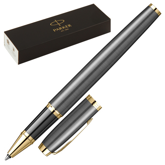 Ручка, роллер, подарочная, F (fine) 0,5 мм, цвет корпуса серый, GT, IM Grey, Parker, 2213778/P552939