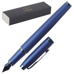 Ручка перьевая, подарочная, M (medium) 1 мм, цвет корпуса синий Blue PVD M IM Monochrome F328 Parker 2172964