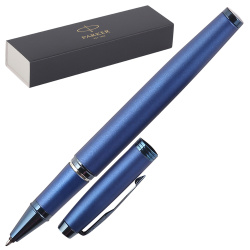Ручка роллер, подарочная, F (fine) 0,5 мм, цвет корпуса синий Blue PVD F Parker 2172965