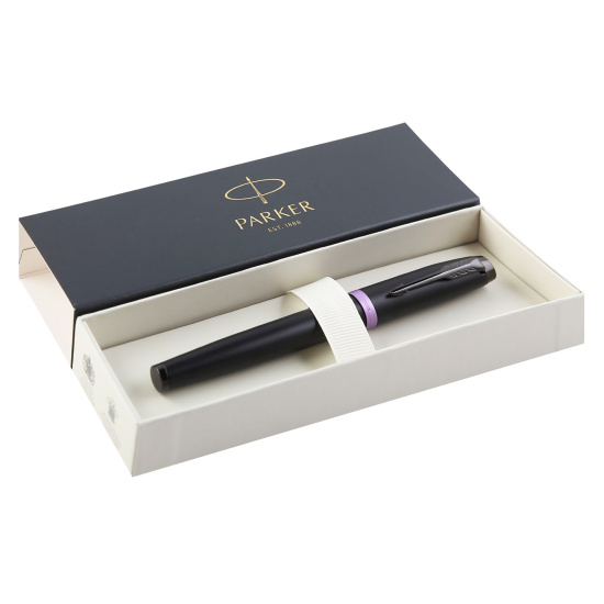 Ручка перьевая, подарочная, M (medium) 1 мм, цвет корпуса черный Amethyst Purple PVD M IM Vibrant Rings F315 Parker CW2172949