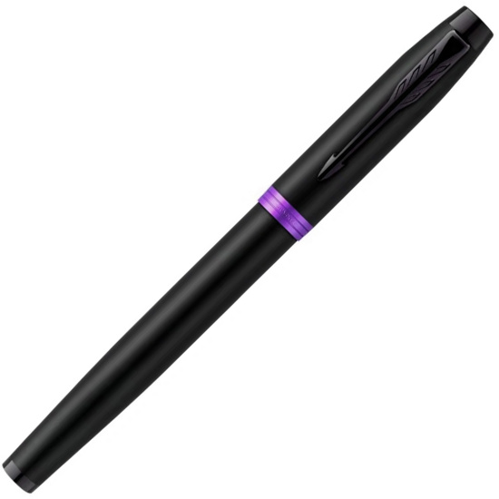 Ручка роллер, подарочная, F (fine) 0,5 мм, цвет корпуса черный Amethyst Purple PVD M IM Vibrant Rings T315 Parker 2172950