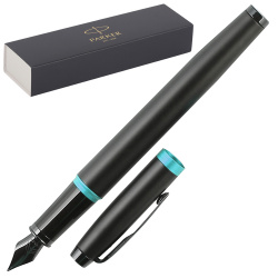 Ручка перьевая, подарочная, M (medium) 1 мм, цвет корпуса черный Marine Blue PVD M IM Vibrant Rings F315 Parker CW2172859