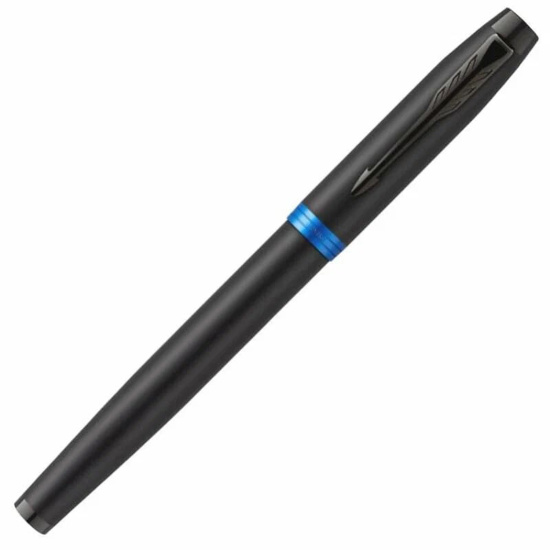 Ручка роллер, подарочная, F (fine) 0,5 мм, цвет корпуса черный Marine Blue PVD M IM Vibrant Rings T315 Parker CW2172860