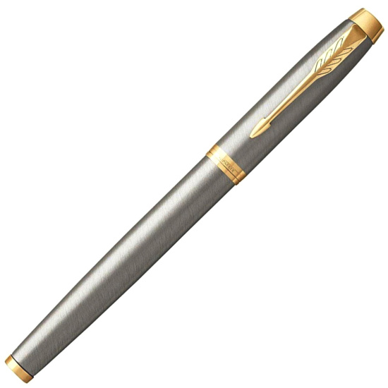 Ручка роллер, подарочная, F (fine) 0,5 мм, цвет корпуса серебро Brushed Metal GT IM Parker 1931663