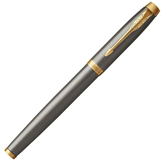 Ручка роллер, подарочная, F (fine) 0,8 мм, цвет корпуса серебро Core Brushed Metal GT IM Parker 1931663