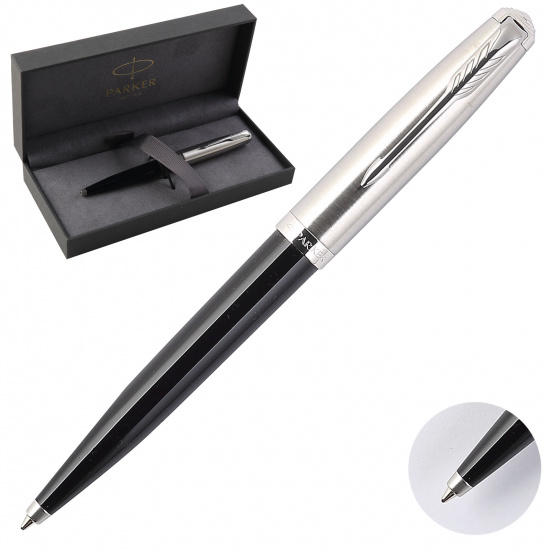 Ручка подарочная, шариковая, пишущий узел M (medium) 1 мм, корпус круглый, цвет чернил черный Black CT Core Parker 2123493