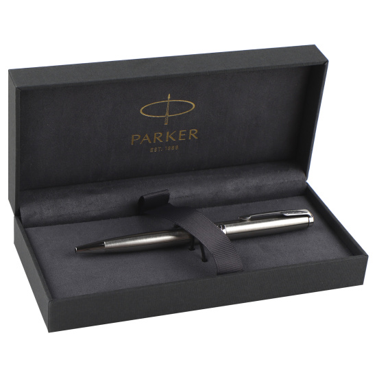Ручка шариковая, пишущий узел M (medium) 1 мм, цвет чернил черный Core К526 Stainless Steel CT Sonnet Parker 1931512