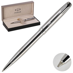 Ручка PARKER Sonnet Stainless Steel СT шар корп латунь/сталь S0809240 черн