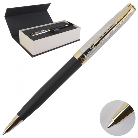 Ручка шариковая PARKER Sonnet Reflection Black with Gold Trim GT 2054837 черная