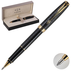 Ручка PARKER Sonnet Premium Dark Grey Laquer GT роллер корп латунь/позолота S0912460 черн