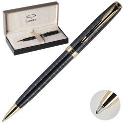 Ручка PARKER Sonnet Premium Dark Grey Laquer GT шар корп латунь/позолота S0912470 черн