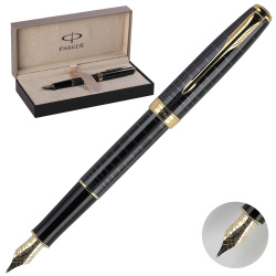 Ручка PARKER Sonnet Premium Dark Grey Laquer GT перо зол корп латунь/позолота S0912440