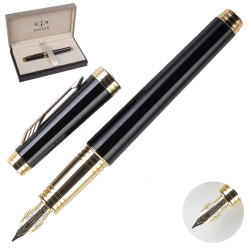 Ручка PARKER Premier Lacque Black ST F перо лак корп латунь/позолота S0887820