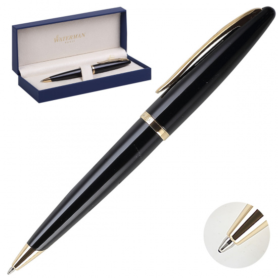 Ручка шариковая, подарочная, пишущий узел M (medium) 1мм, цвет чернил синий Carene Black Sea Waterman S0700380