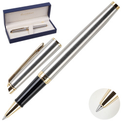 Ручка Waterman Hemisphere Stainless Steel GT RB F роллер корп латунь/позолота S0920350 черн
