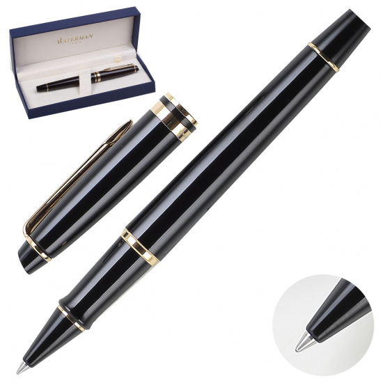 Ручка Waterman Expert Black GT RB F роллер лак корп латунь/позолота S0951680 черн