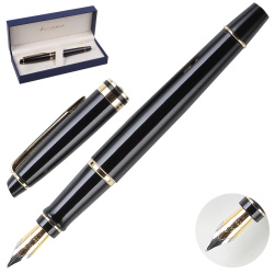 Ручка Waterman Expert Black GT FP F перо лак корп латунь/позолота S0951640 син