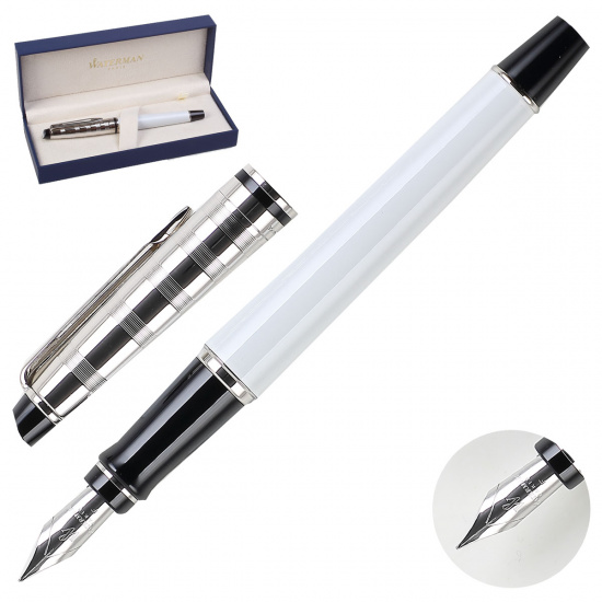 Ручка подарочная, F (fine) 0,8 мм, цвет корпуса белый Deluxe White CT FP F EXPERT Waterman S0952380