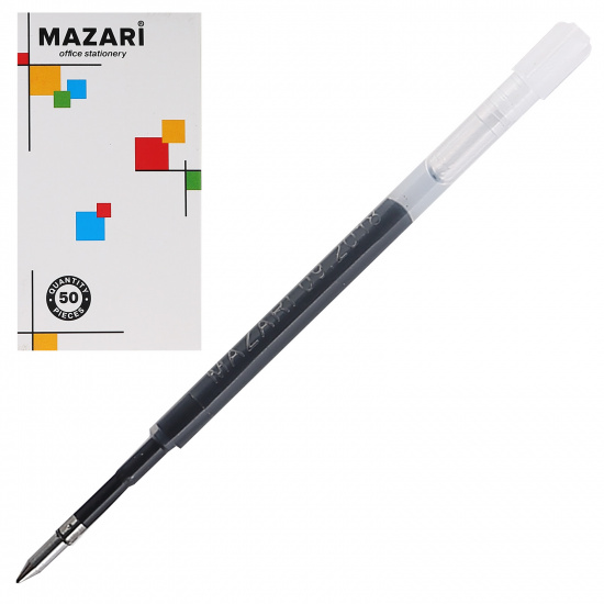 Стержень гелевый, 99 мм, пишущий узел 0,5 мм, пластик, картонная коробка, цвет чернил черный Mazari M-7944-71*