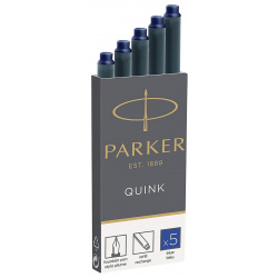 Картридж Cartridge Quink длина 75 мм, 5 шт, цвет чернил синий Parker 1950384