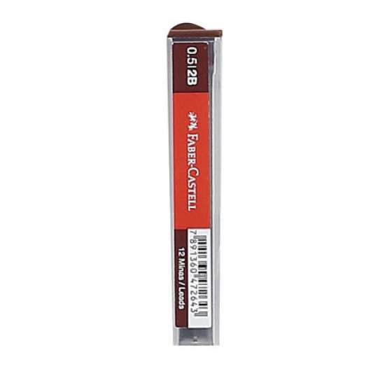 Грифель для механических карандашей, диаметр грифеля 0,5 мм, 2B, 12 шт, пластиковый тубус Polymer Faber-Castell 521502