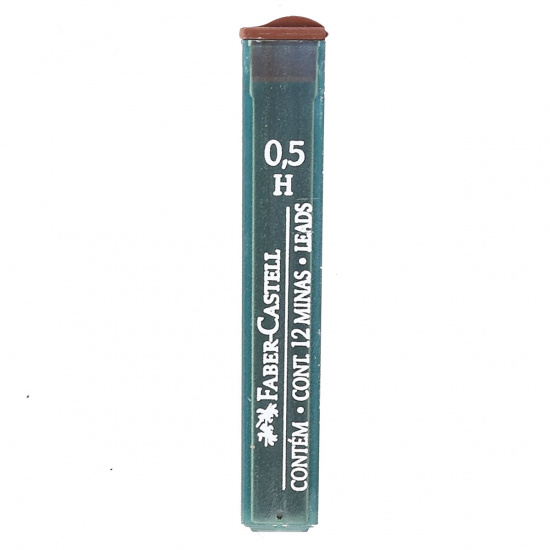 Грифель для механических карандашей, диаметр грифеля 0,5 мм, H, 12 шт, пластиковый тубус Faber-Castell Polymer 521511