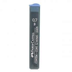 Грифель для механических карандашей, диаметр грифеля 0,7 мм, B, 12 шт, пластиковый тубус Faber-Castell Polymer 521701