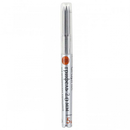 Грифель для механических карандашей, диаметр грифеля 2,0 мм, HB, 5 шт, пластиковый тубус BrunoVisconti 21-0043