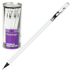 Карандаш, HB, дерево чёрное, круглый, 4 вида, Berlingo, Riddle, BP01165