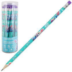 Карандаш НВ деревянный трехгранный заточенный с ластиком deVENTE Little Rabbit 5032606