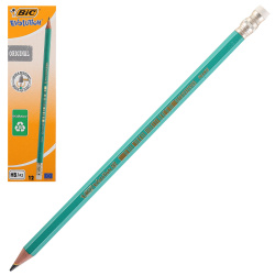 Карандаш НВ пласт заточ с ласт Bic Evolution шестигран 880332 к/к