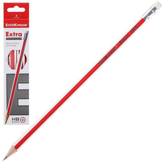Карандаш HB, дерево, шестигранный Erich Krause Extra 43575