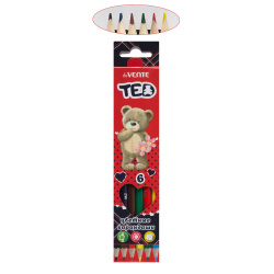 Карандаши 6цв deVENTE Мишка Ted шестигран d-2.8мм 5021800 европодв к/к