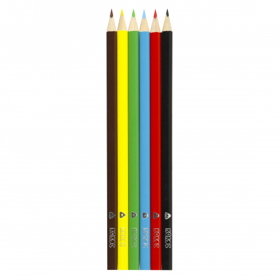 Карандаши цветные 6 цветов, дерево, трехгранный Gamer ERGO Light КОКОС 215616