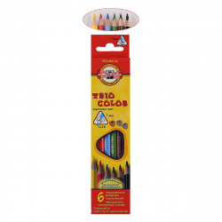 Карандаши 6цв Triocolor трехгран 3131/C00240 европодв к/к